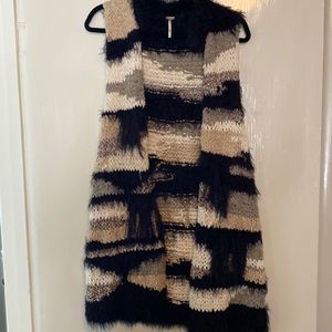 Free People crochet long vest